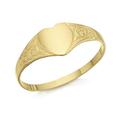 Fine Jewellery Elegant 9ct Yellow Gold Child's Heart Signet Ring Size G