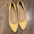 Anthropologie Shoes | Anthropology Lace Ballet Flats | Color: Yellow | Size: 8