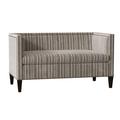 Duralee Hamilton 58" Square Arm Settee in Blue/Brown | 32 H x 58 W x 32 D in | Wayfair WPG15-600.SE42562-206.Coffee.French Natural