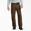 Dickies Men's Relaxed Fit Sanded Duck Carpenter Pants - Rinsed Timber Brown Size 30 (DU336)