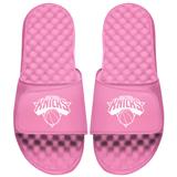 Women's ISlide Pink New York Knicks Primary Logo Slide Sandals