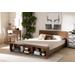 Baxton Studio Regina Modern Rustic Ash Walnut Brown Finished Wood Full Size Platform Storage Bed /w Built-In Shelves - Wholesale Interiors MG0017-Ash Walnut-Full