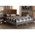 Baxton Studio Gabriela Rustic Modern Dark Grey Fabric & Ash Walnut Brown Finished Wood Full Size Platform Bed - Wholesale Interiors Gabriela-Dark Grey/Ash Walnut-Full