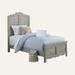 Kelly Clarkson Home Barrett Solid Wood Low Profile Standard Bed Wood in Green/Gray/Brown | 57 H x 44 W x 78 D in | Wayfair