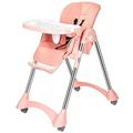 Baby Baby High Baby High Chair Baby House Table and Chairs for Children Multifunctional Portable Folding Seat with The Seat Cushion and Pu Universal Wheel