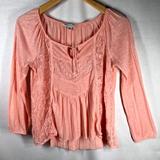 American Eagle Outfitters Tops | American Eagle Outfitters Coral Boho Peasant Top | Color: Orange/Pink | Size: S