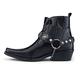 TruClothing.com Mens Real Leather Cowboy Riding Ankle Boots Chain Western Heel Dancing - Black 9