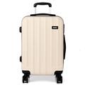 Kono Hartschale Koffer Trolley Leicht ABS 4 Räder Beige Reisekoffer Taschen Gepäck (XL)