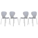 Modern Oyster Transparent Side Chair (Set of 4) - LeisureMod OC17TBL4