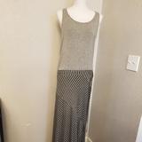 Athleta Dresses | Athleta Dresses Gray Striped Racerback Maxi Dress | Color: Gray/White | Size: L