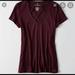 American Eagle Outfitters Tops | American Eagle Soft & Sexy Maroon T-Shirt | Color: Black/Red | Size: M