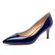 Castamere Women's Pointed Toe Stilettos Pumps Mid Heels Slip-On Court Shoes 2.6IN Blue Navy Patent Pumps UK 5