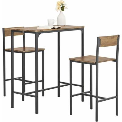 OGT03-XL Bartisch Set 3-teilig Esstisch Bistrotisch Balkonmöbel Bistromöbe - Sobuy