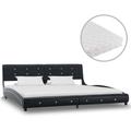 vidaXL Lit avec matelas Noir Similicuir 180 x 200 cm