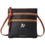 Women's Dooney & Bourke Oakland Athletics Pebble Triple-Zip Core Crossbody Purse