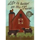 Toland Home Garden Better on the Farm Polyester Garden Flag Metal in Green | 40 H x 28 W in | Wayfair 1012214