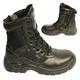 POWCOG Delta: Comfortable Black Leather Military Patrol Combat Boots with Sturdy Side Zip and Safety Steel Toe Cap - Size: 7 UK | 41 EUR