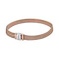 Pandora Reflexions Multi Snake Chain 14k rose gold-plated and sterling silver bracelet, 17