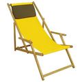 Erst-Holz Liegestuhl Deckchair gelb klappbare Sonnenliege Gartenliege Strandstuhl Gartenmöbel 10-302 N KD