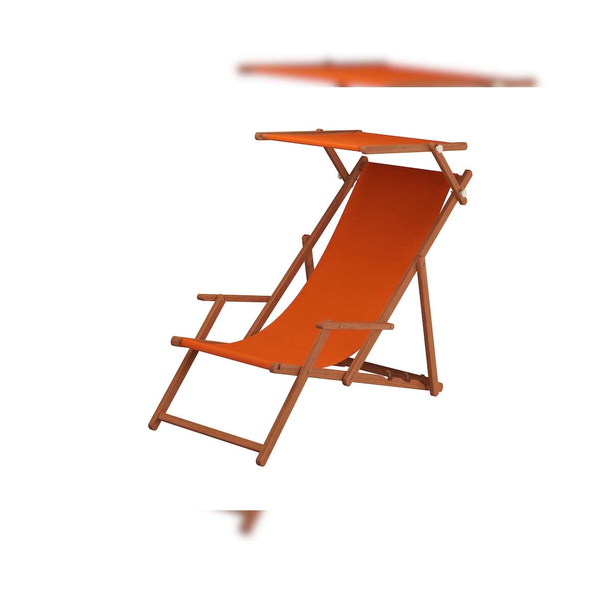 Erst-Holz Liegestuhl terracotta Gartenstuhl Tisch Sonnendach Kissen Deckchair Buche Strandstuhl 10-309STKH Image