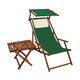 Erst-Holz Gartenliege grün Liegestuhl Sonnendach Sonnenliege Tisch Kissen Deckchair Strandstuhl 10-304STKH