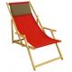 Erst-Holz Deckchair rot Strandstuhl Sonnenliege Gartenliege Relaxliege Kissen Buche klappbar 10-308 N KD