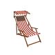Erst-Holz Gartenstuhl rot-weiß Sonnenliege Strandstuhl Sonnendach Kissen Deckchair Buche 10-314 S KD