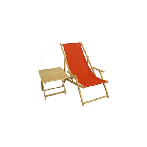 Gartenliege Buche terracotta Liegestuhl Tisch Deckchair Holz Sonnenliege Relaxliege 10-309NT