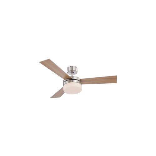 ALANA Ventilator nickel matt, Glas opal, 3 Stufen, rechts-links Lauf, Motor 50W, 230V, Fernbedienung, D:1050, H:305, exkl. 2xE14 40W 230V