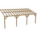 Carport adossé 7x3 - Pente 30% - Bois massif traité CL3 Marron - Durable Sans la visserie et sans