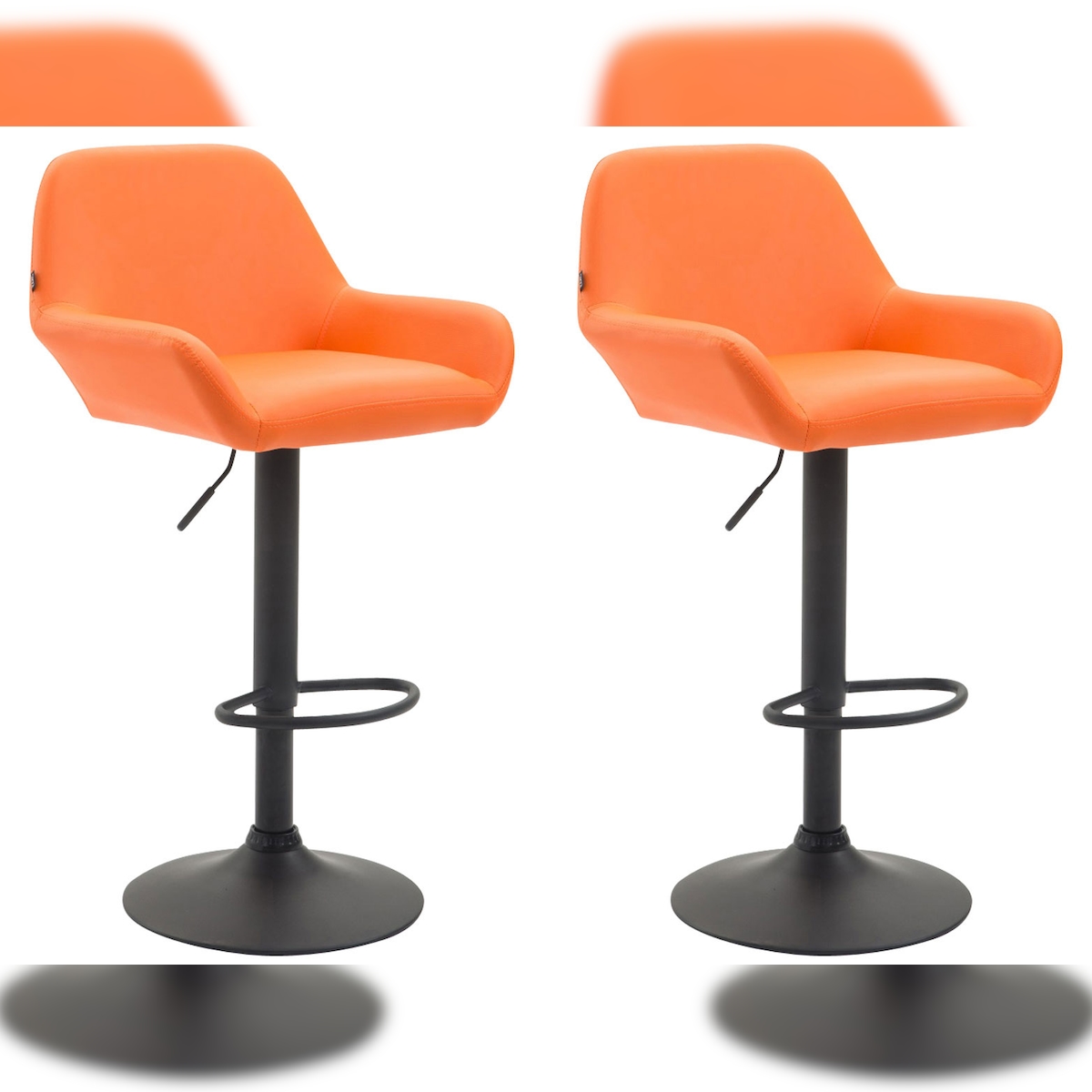 CLP 2er Set Barhocker Braga Kunstleder orange/schwarz Image