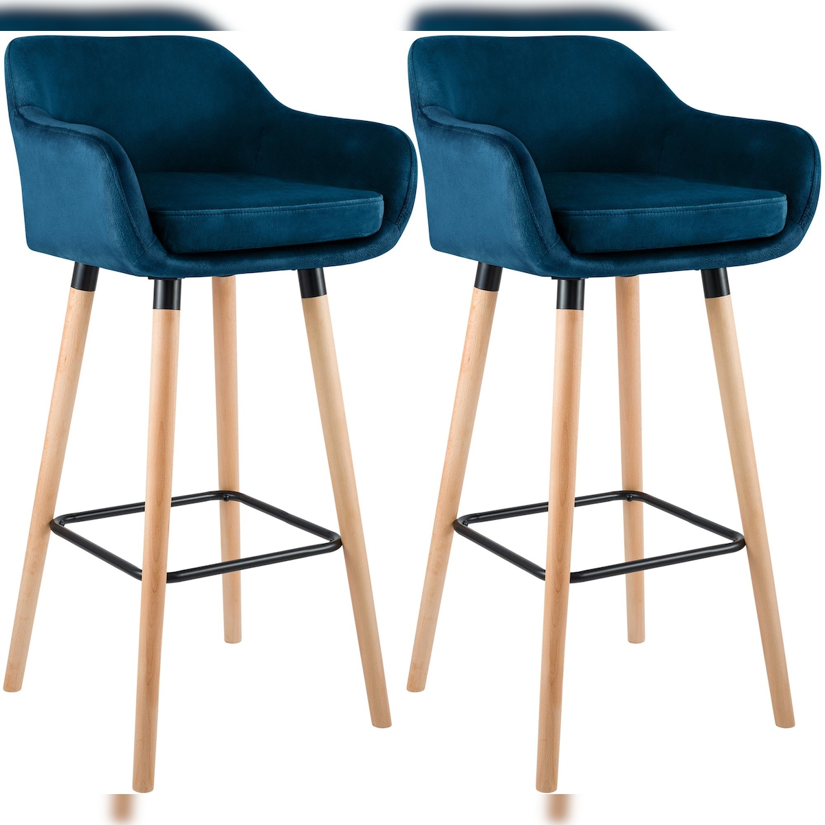 CLP 2er Set Barhocker Grant Samt blau Image