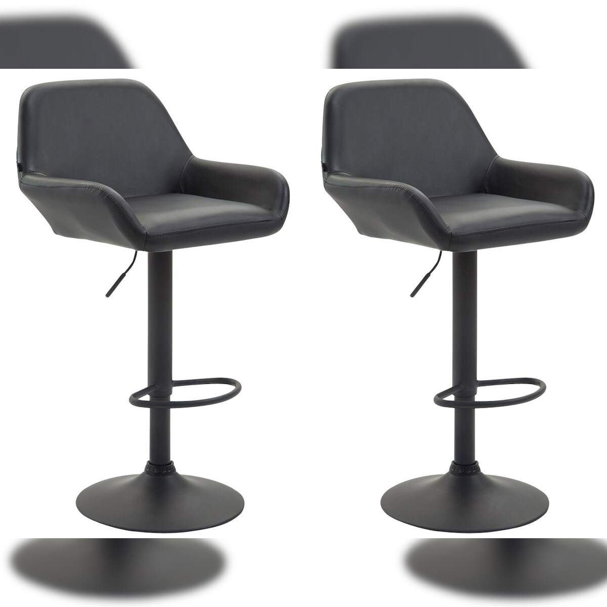 CLP 2er Set Barhocker Braga Kunstleder schwarz/schwarz Image