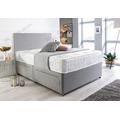 Sleep Factory's Grey Suede Memory Foam Divan Bed Set With Mattress And Headboard 3ft 4ft 4ft6 5ft 6ft Single Double Small UK King Super King (3.0FT (Single), 2 Drawers Same Side)