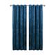 Aspire Homeware Navy Eyelet Curtains 66x72 (2 Panels) with Tie Backs - Fully Lined Velvet Curtains for Bedroom, Window Curtain for Living Room (168cm x 183cm)