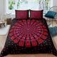 Loussiesd Bohemian Bedding Quilt Cover Double Size 3 Pcs Female Flower Comforter?Cover Decoration Mandala Bed Sheets Duvet Sets with 2 Pillow Shams Zipper Soft Microfiber Rooms Bedspread Cover