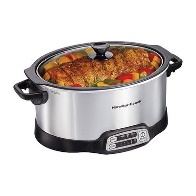 Hamilton Beach 6 Quart Stovetop Sear And Cook Slow Cooker, Silver