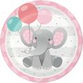 Creative Converting Enchanting Elephants Heavy Weight Paper Disposable Dinner Plate in Gray/Pink | Wayfair DTC346216DPLT