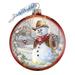 Designocracy Holiday Splendor Cowboy Snowman Ball Ornament Glass in White | 3.5 H x 3 W x 3 D in | Wayfair 71115-2-1541