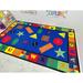 90 x 0.25 in Rug - Kid Carpet Colorful Shapes Tufted Blue/Green/Orange Area Rug | 90 W x 0.25 D in | Wayfair FE704-44A