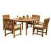 Rosecliff Heights Masuda 5 Piece Teak Outdoor Dining Set Wood/Teak in Brown/White | 31 H x 52 W x 52 D in | Wayfair