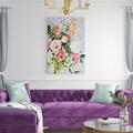 Red Barrel Studio® 'Mottled Flora II' by Victoria Borges - Wrapped Canvas Painting Print Metal in Green/Pink/White | 48 H x 32 W x 1.25 D in | Wayfair
