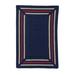 Blue/Navy 168 x 0.5 in Area Rug - Red Barrel Studio® Nimet Braided Navy/Red Area Rug Polypropylene | 168 W x 0.5 D in | Wayfair