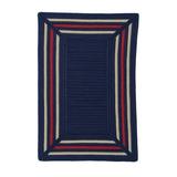 Blue/Navy 180 x 0.5 in Area Rug - Red Barrel Studio® Nimet Braided Navy/Red Area Rug Polypropylene | 180 W x 0.5 D in | Wayfair