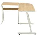 Brayden Studio® Corner Desk L-Shaped Computer Desk Home Office Workstation Writing Desk in Gray/White/Brown | 29.1 H x 59.8 W x 46.1 D in | Wayfair