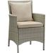 Conduit Outdoor Patio Wicker Rattan Dining Armchair by Modway Wicker/Rattan in Gray | 98 H x 34.5 W x 25 D in | Wayfair EEI-4028-LGR-BEI