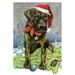 The Holiday Aisle® Tidaholm Flurries Fetch & Fun Santa Hanging Figurine Ornament Wood in Brown/Green | 5.5 H x 5 W x 0.25 D in | Wayfair