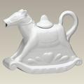 Rosalind Wheeler Mcgary Rocking Horse 30 -oz. Porcelain China Teapot Porcelain China/Ceramic in Brown/White | 7.5 H x 9 W x 3.5 D in | Wayfair