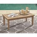 August Grove® Gundrath Wooden Outdoor Coffee Table Wood in Brown/Gray/White | 18.5 H x 48 W x 26 D in | Wayfair D6ADE478F8A2409C91027C996997504E