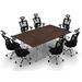 Symple Stuff Lafe 7 Person Conference Meeting Tables w/ 7 Chairs Complete Set Wood/Metal in Brown | 30 H x 90 W x 60 D in | Wayfair